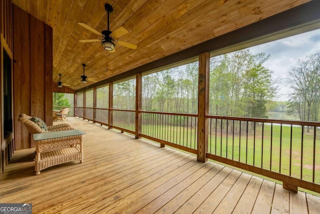 142 Holland Dam Dr, Maysville, GA 30558 - unfurnished sunroom featuring a ceiling fan