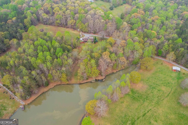 142 Holland Dam Dr, Maysville, GA 30558 - drone / aerial view featuring a water view and a forest view