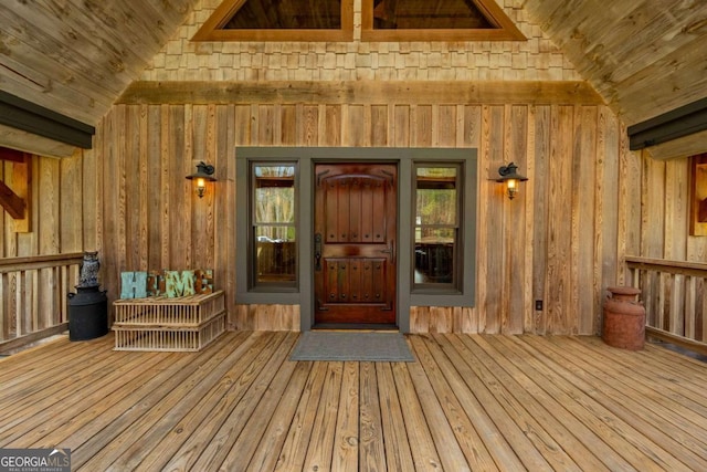 142 Holland Dam Dr, Maysville, GA 30558 - doorway to property featuring board and batten siding