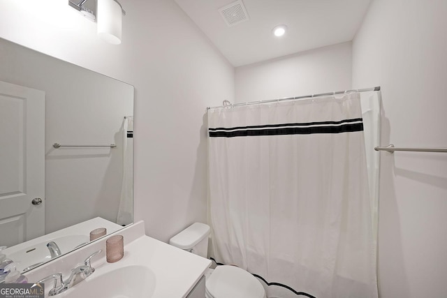 3323 Owl Creek Pkwy, Acworth, GA 30102 - bathroom with toilet, vanity, and a shower with shower curtain