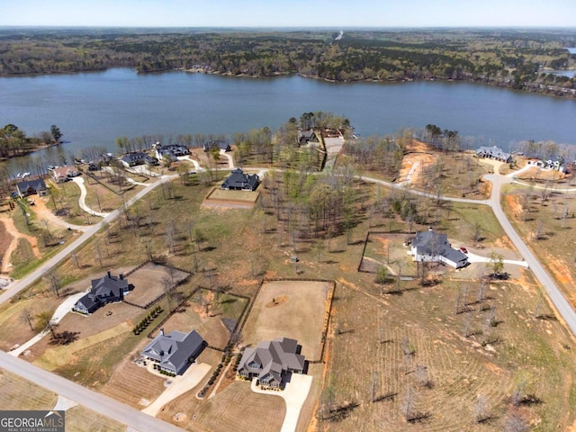 1030 Open Water Dr, Greensboro, GA 30642 - aerial overview of property's location with a nearby body of water and a heavily wooded area