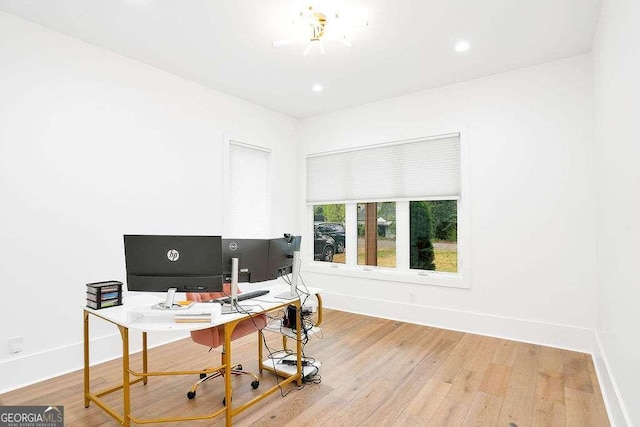 1598 Athens Ave SW, Atlanta, GA 30310 - home office with light wood finished floors and recessed lighting