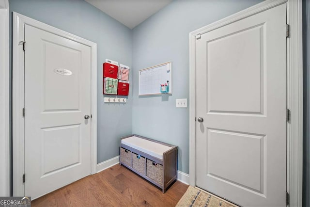 127 Crest Brooke Dr, Canton, GA 30115 - doorway to outside featuring baseboards and wood finished floors
