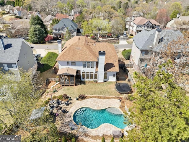 birds eye view of property featuring a residential view