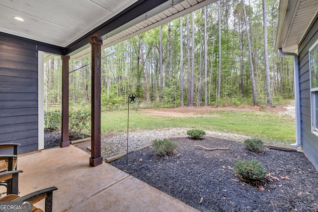 exterior space with a view of trees