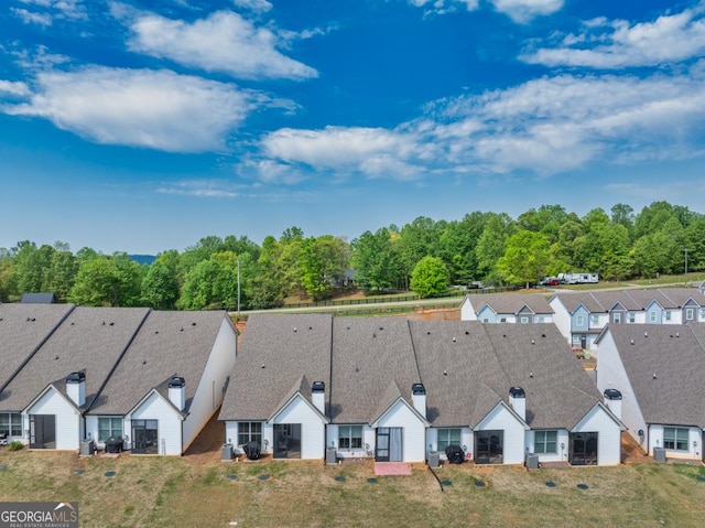 aerial view with a residential view