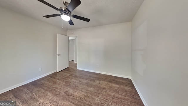 130 Fairview Dr, Stockbridge, GA 30281 - unfurnished room with baseboards, wood finished floors, ceiling fan, and a textured ceiling
