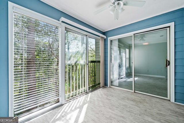 66 Fair Haven Way SE, Smyrna, GA 30080 - unfurnished sunroom featuring a ceiling fan