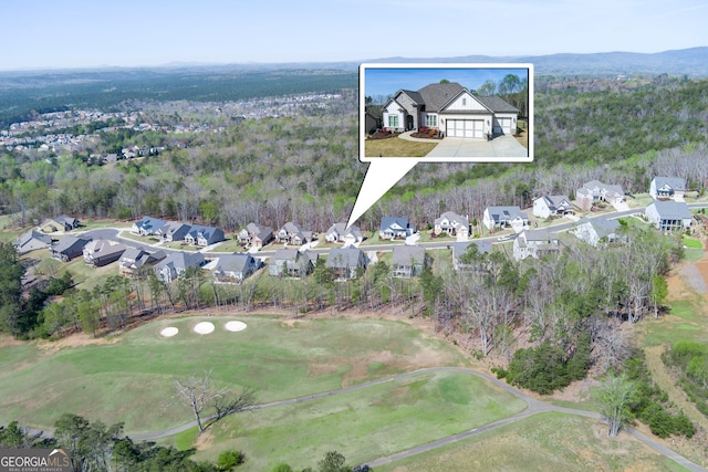432 Horizon Trl, Canton, GA 30114 - aerial overview of property's location with nearby suburban area, a local golf course, and property parcel outlined