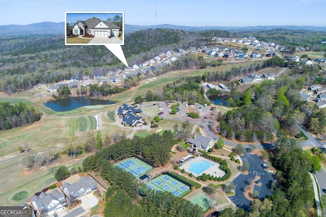 432 Horizon Trl, Canton, GA 30114 - aerial view of property and surrounding area with a nearby body of water, nearby suburban area, and a golf course