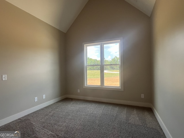 1502 Whooping Creek Church Rd, Carrollton, GA 30117 - spare room with carpet flooring, baseboards, and lofted ceiling