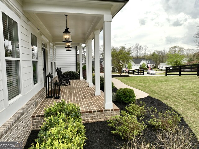 305 Red Gate Ln, Canton, GA 30115 - view of patio with a porch