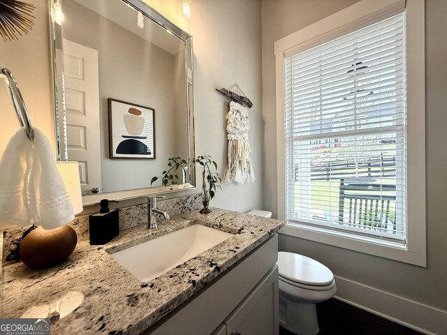 305 Red Gate Ln, Canton, GA 30115 - half bath featuring vanity and toilet