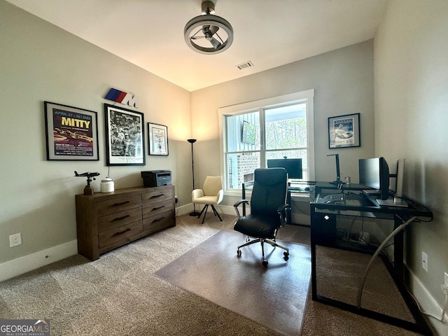 305 Red Gate Ln, Canton, GA 30115 - office area with carpet, visible vents, and baseboards
