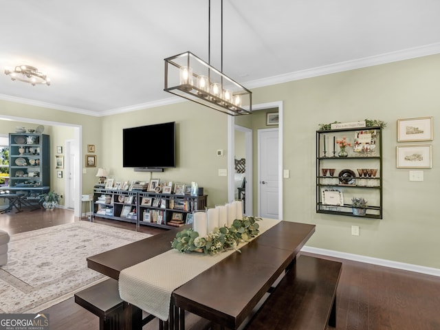 717 Bay Skipper Ct, Griffin, GA 30223 - dining room featuring ornamental molding and wood finished floors