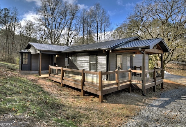 2380 Murphy Hwy, Mineral Bluff, GA 30559 - view of front of property featuring metal roof and a wooden deck