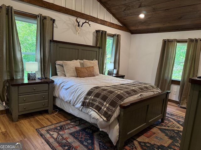 2380 Murphy Hwy, Mineral Bluff, GA 30559 - bedroom featuring multiple windows, wood ceiling, vaulted ceiling, and wood finished floors