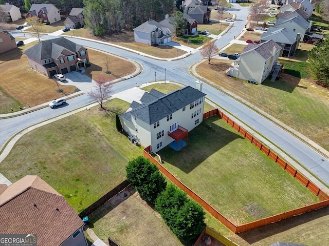 aerial view with a residential view