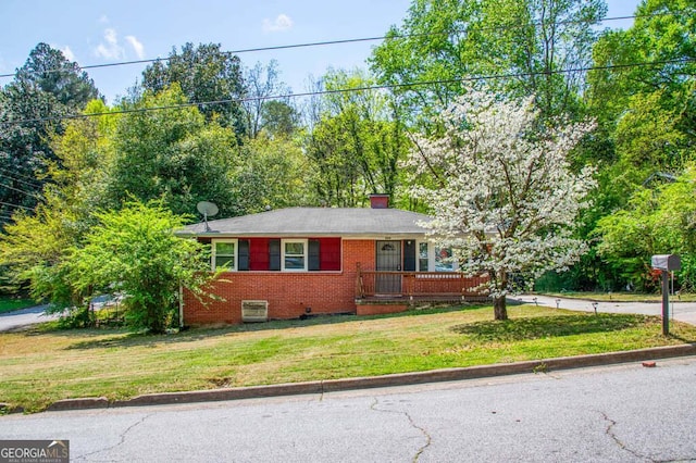 3614 Fairburn Pl NW, Atlanta, GA 30331 - single story home with a chimney, a front lawn, and brick siding