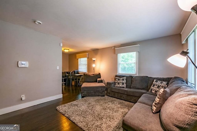 3614 Fairburn Pl NW, Atlanta, GA 30331 - living area featuring baseboards and dark wood finished floors