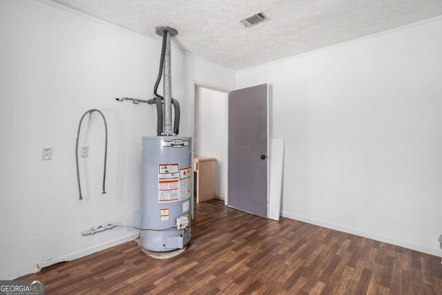 utility room featuring gas water heater and visible vents
