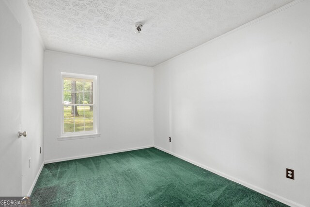 carpeted bedroom with baseboards and crown molding