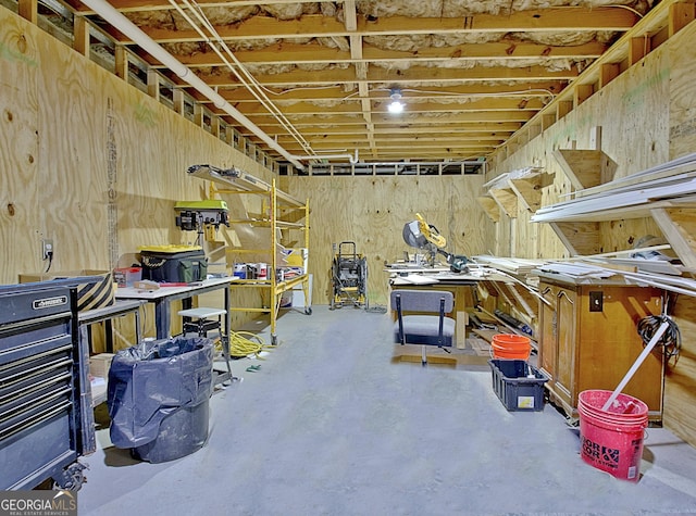 53 Gordon Manor Ct, Senoia, GA 30276 - unfinished basement featuring a workshop area