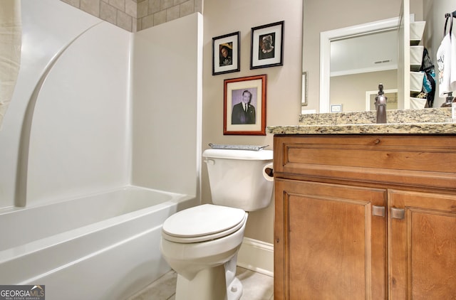 53 Gordon Manor Ct, Senoia, GA 30276 - bathroom featuring vanity, bathing tub / shower combination, and tile patterned floors