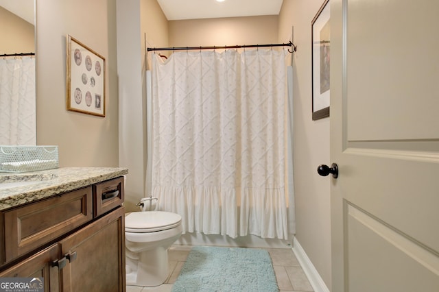 53 Gordon Manor Ct, Senoia, GA 30276 - bathroom with vanity, tile patterned floors, and shower / bathtub combination with curtain