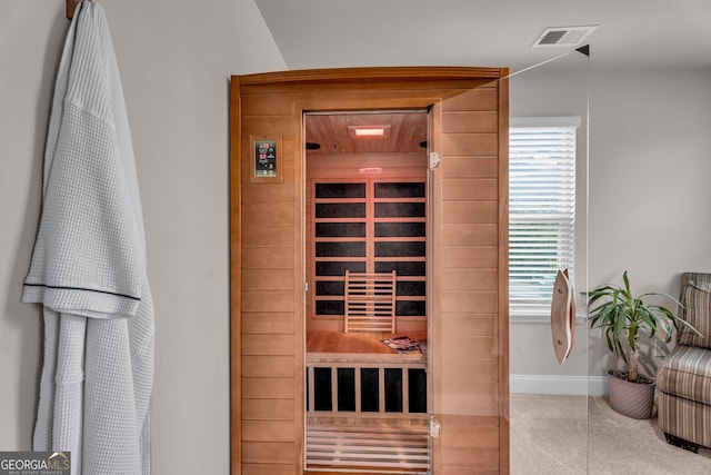 view of sauna / steam room featuring baseboards