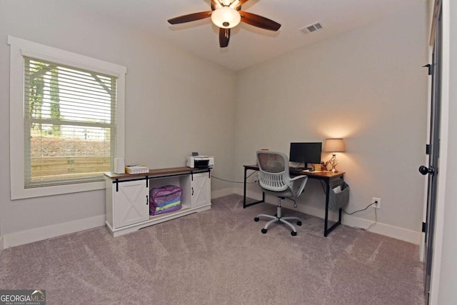 1494 Addison Pl, Decatur, GA 30033 - carpeted office space featuring baseboards and ceiling fan
