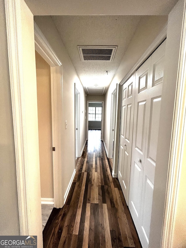 1864 Drew Cir, Austell, GA 30168 - corridor featuring dark wood-style floors and attic access
