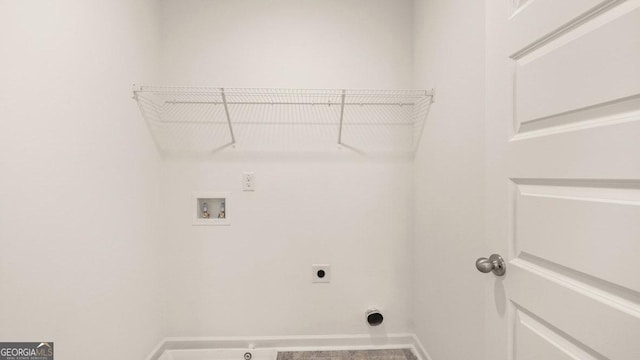 washroom with laundry area, baseboards, hookup for a washing machine, and electric dryer hookup