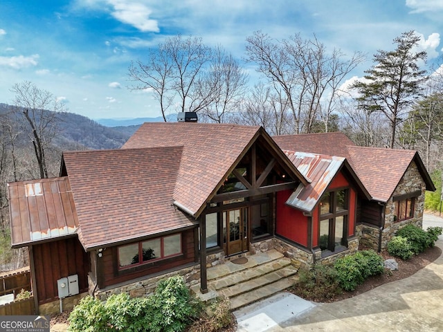 1329 Grandeur Dr, Blue Ridge, GA 30513 - chalet / cabin featuring stone siding and a shingled roof