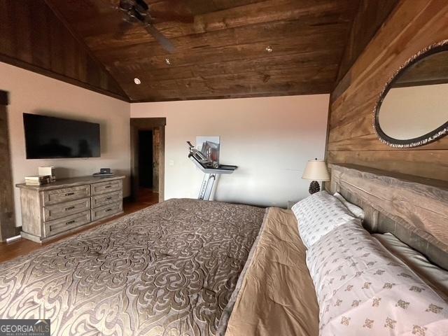 1329 Grandeur Dr, Blue Ridge, GA 30513 - bedroom featuring lofted ceiling and wooden ceiling