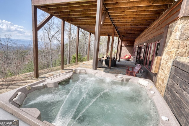 1329 Grandeur Dr, Blue Ridge, GA 30513 - view of swimming pool featuring a hot tub