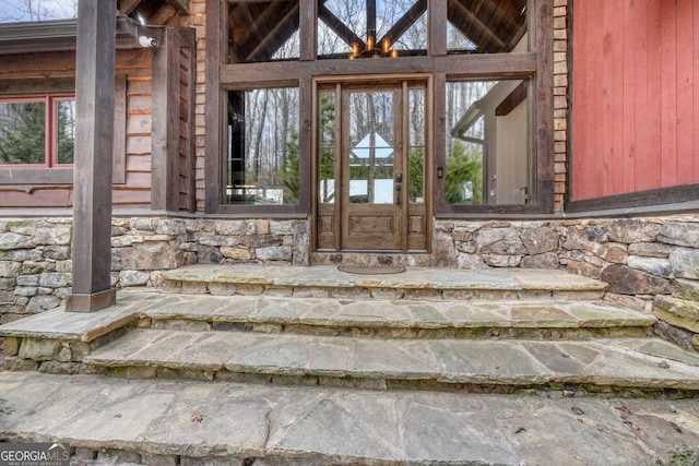 1329 Grandeur Dr, Blue Ridge, GA 30513 - entrance to property featuring stone siding