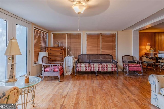 254 E Girard Ave, Cedartown, GA 30125 - living area with wood finished floors and a ceiling fan