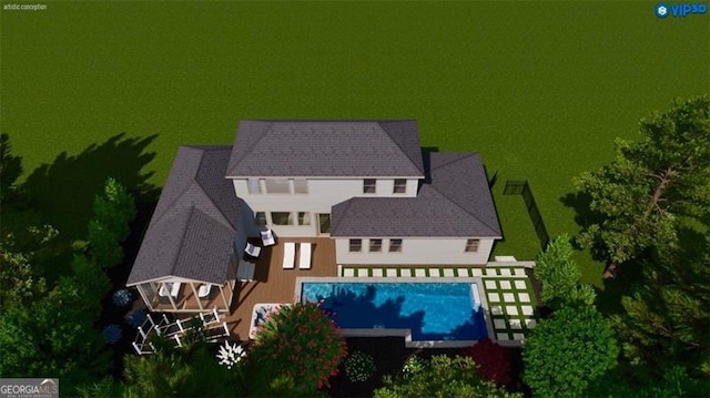 1190 Mosspointe Dr, Roswell, GA 30075 - view of subject property with a pool area