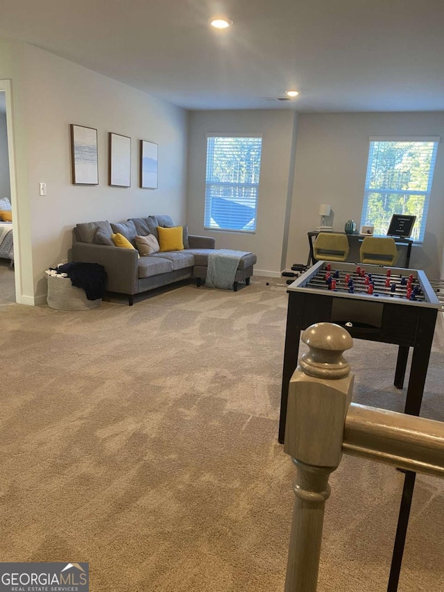 736 Great Oak Pl Unit 10, Villa Rica, GA 30180 - playroom with carpet flooring, a wealth of natural light, and recessed lighting
