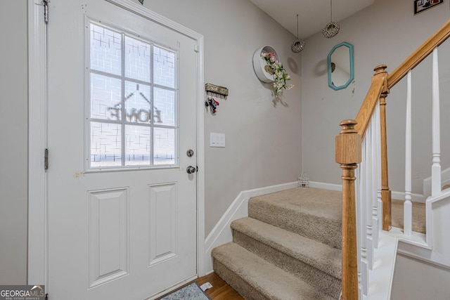2705 Maple Park Pl Unit 29, Cumming, GA 30041 - doorway featuring baseboards and stairs