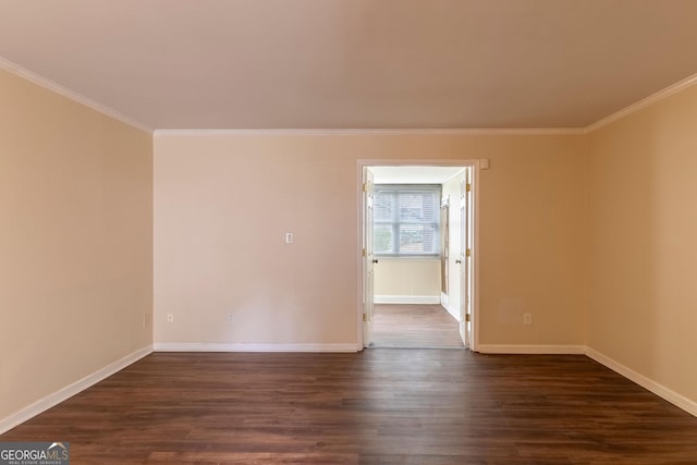 177 Amherst Pl NW, Atlanta, GA 30327 - unfurnished room with baseboards, ornamental molding, and dark wood-type flooring