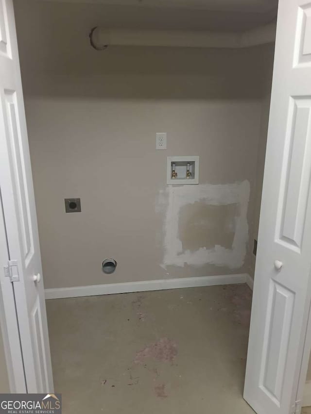 washroom with washer hookup, baseboards, laundry area, and hookup for an electric dryer