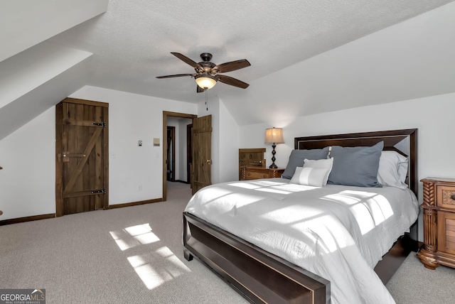 80 Lake Forest Ct, Lakemont, GA 30552 - bedroom with light carpet, baseboards, a textured ceiling, and ceiling fan