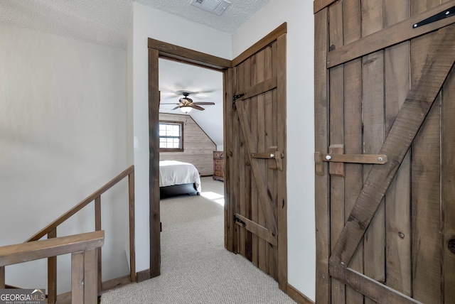 80 Lake Forest Ct, Lakemont, GA 30552 - hall featuring carpet, a textured ceiling, and lofted ceiling