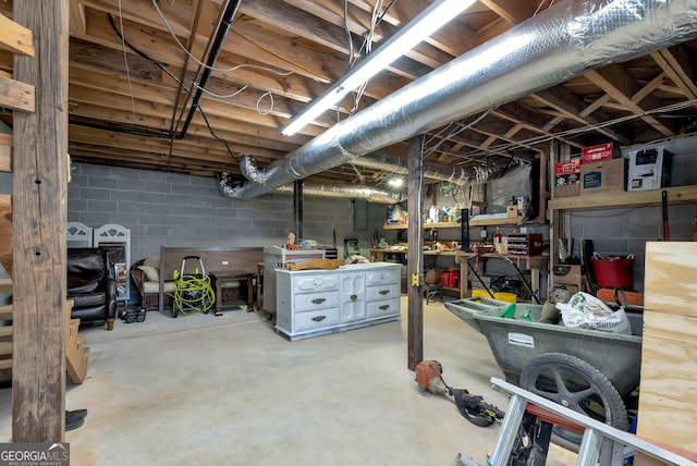 80 Lake Forest Ct, Lakemont, GA 30552 - unfinished below grade area with concrete block wall