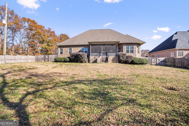 157 Wessex Dr, Bonaire, GA 31005 - rear view of house featuring stairway, a fenced backyard, and brick siding