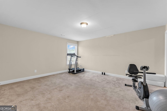 80 Lanier Rdg, Acworth, GA 30101 - exercise area with baseboards and carpet flooring