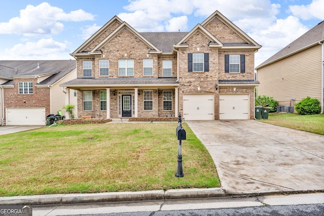 80 Lanier Rdg, Acworth, GA 30101 - craftsman inspired home with brick siding, driveway, a front yard, and a garage