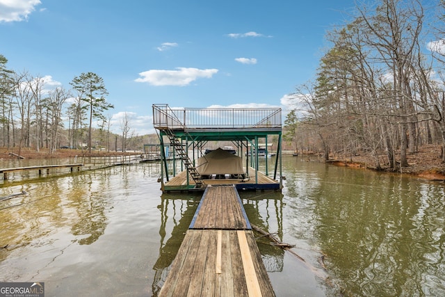8012 Beachwood Dr, Murrayville, GA 30564 - dock area with a water view and boat lift